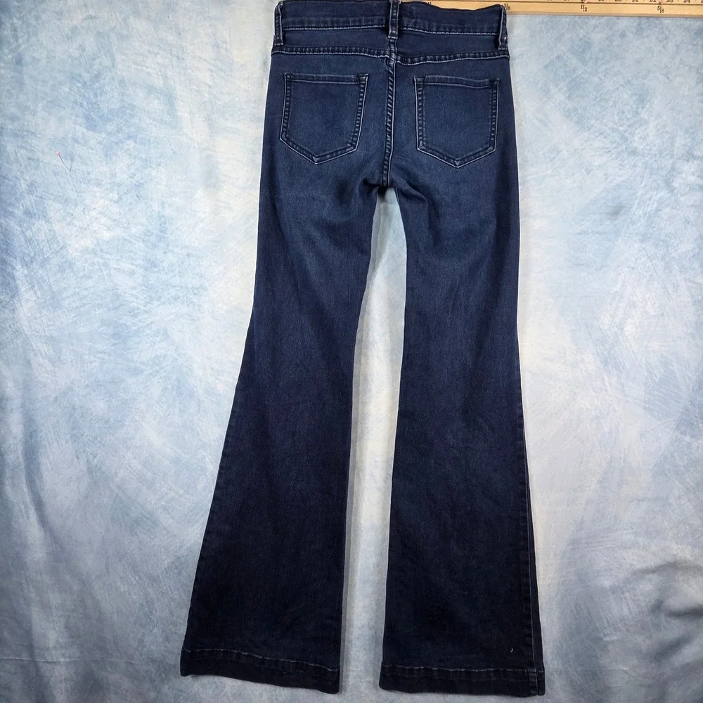 Free People Flare Jeans Dark Wash Indigo Denim Women Size 25 6185-16515125